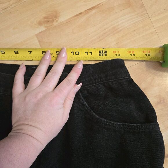 Wrangler Vintage Womens High Waisted Black Denim Jeans 10x34 Retro - Picture 5 of 7